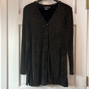 Vintage Carole Little Alligator Animal Print Button Down Shirt Blouse - Size M
